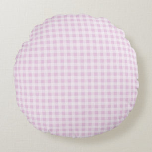 Coussins Ronds Rose Bonbon à Carreaux