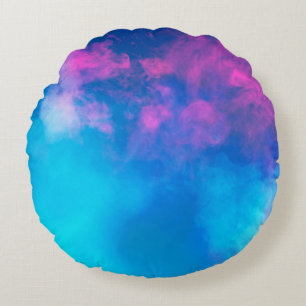 Coussins Ronds Rose et bleu Smoke   Zazzle_Growshop