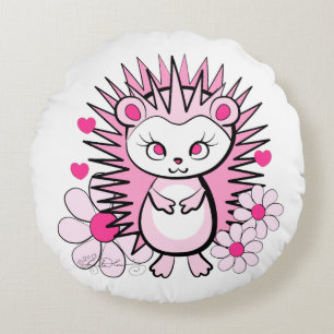 Coussins Ronds Rose Girly mignon de hérisson