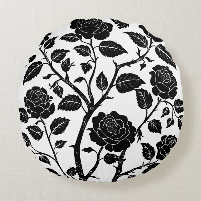 Coussins Ronds Rose noir (Devant)