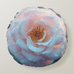 Coussins Ronds Rose rose clair avec rosée