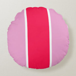 Coussins Ronds Rose rose, rouge et blanc lignes