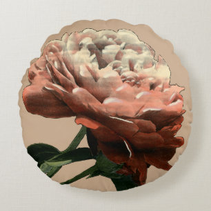 Coussins Ronds Rose rouge rouge avec les accents blancs