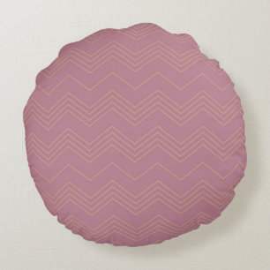 Coussins Ronds Rose, simple, moderne, cool, motif en zigzag tenda