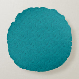 Coussins Ronds Roses embarqués, Turquoises - Oreiller à lancer ro