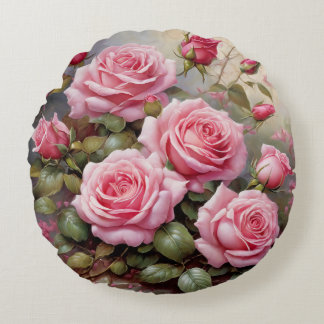 Coussins Ronds Roses Roses Roses Anciennes