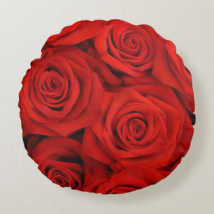 Coussins Ronds Roses Rouges