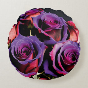 Coussins Ronds Roses rouges et violets hors du commun