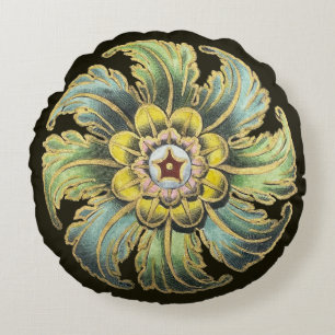 Coussins Ronds Rosette architecturale antique n° 1