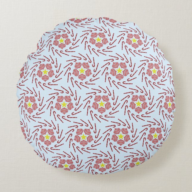 Coussins Ronds Roue de Noël preppy (Devant)