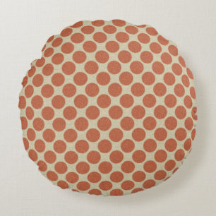 Coussins Ronds Rouge de motif de pois sur toute couleur