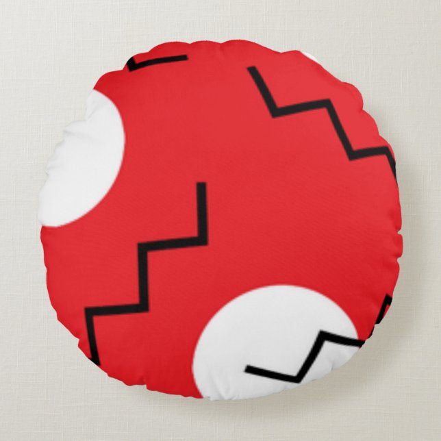 Coussins Ronds Rouge et blanc séduisant Accessoire maison élégant (Devant)