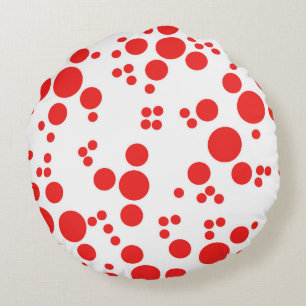 Coussins Ronds Rouge pois art abstrait lancer oreiller