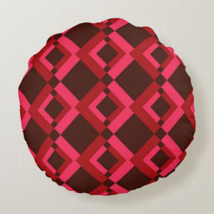 Coussins Ronds Rouge, rose, audacieux, animé, cool, géométrique t