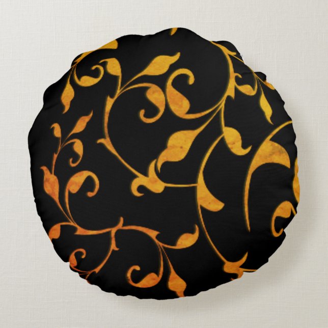 Coussins Ronds Rouille défilante et noir (Dos)