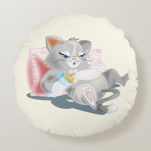 Coussins Ronds Round Pillow, Baby Kitten (Devant)