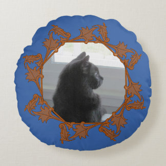 Coussins Ronds Round Pillow - Frame of Leaves in Circle