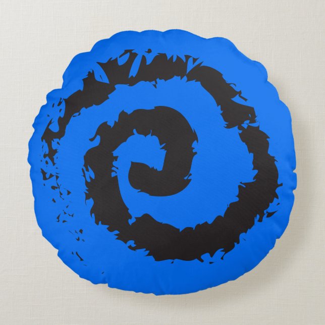 Coussins Ronds ROYAL BLEU SPIRAL LARGE LARGE Oreiller (Devant)