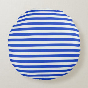 Coussins Ronds Royal Blue Combination Stripes par Shirley Taylor