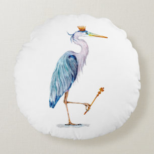 Coussins Ronds Royal Blue Heron