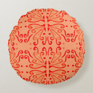 Coussins Ronds Ruby Floral : Motif géométrique tribal.
