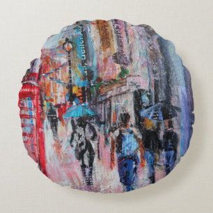 Coussins Ronds Rue de Carnaby de jour pluvieux