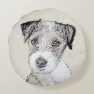 Coussins Ronds Russell Terrier Peinture rugueuse - Art Chien orig
