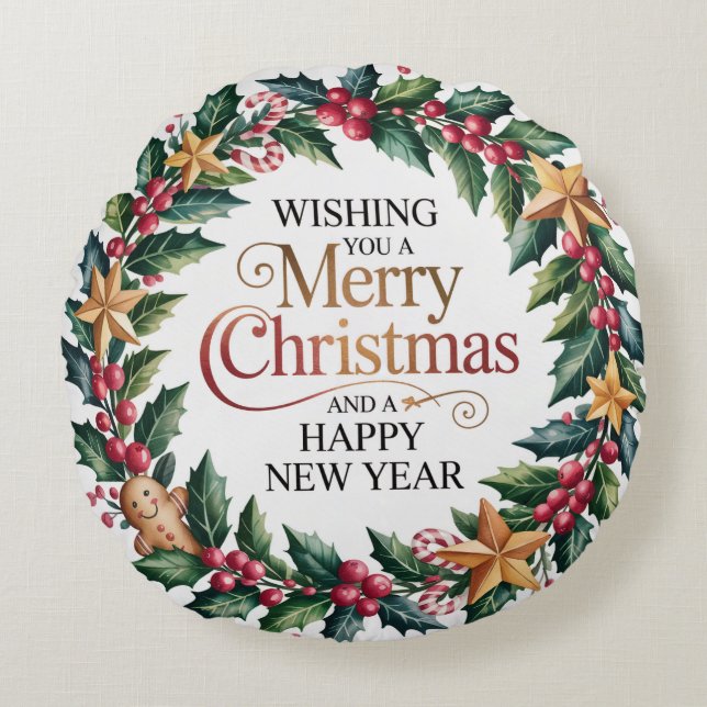 Coussins Ronds Rustic Gingerbread Holiday (Devant)