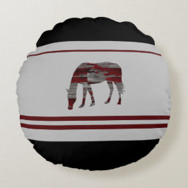 Coussins Ronds Rustique -Contemporain Country Girl- Cheval Design