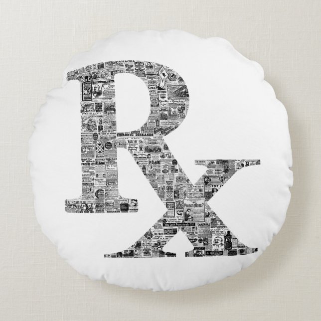 Coussins Ronds Rx Pharmacie Médicale Histoire vieilles annonces c (Devant)