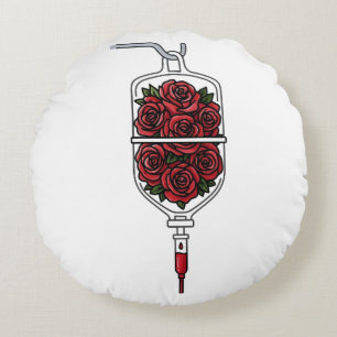 Coussins Ronds Sac IV de roses rouges – Symbole d'amour et de pas