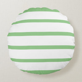 Coussins Ronds Sage vert et blanc minimes rayures Bureau