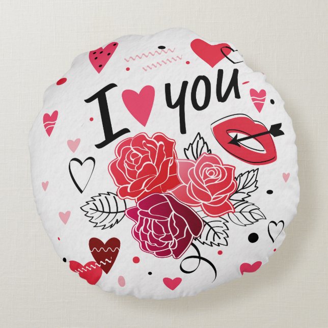 Coussins Ronds Saint Valentin (Dos)