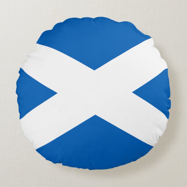 Coussins Ronds Saltire ~ Drapeau de l'Ecosse (Devant)