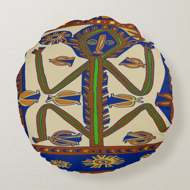 Coussins Ronds Samoa Man (Dos)