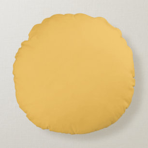 Coussins Ronds Samoan Soleil Golden Jaune couleur solide Impressi