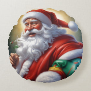 Coussins Ronds Santa Clause Joyeux Noël Bonne année