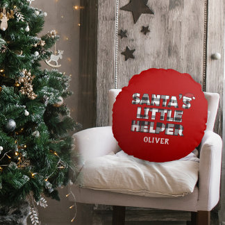 Coussins Ronds Santa's Little Helper Personalized