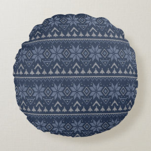 Coussins Ronds Scandinave, tricotant