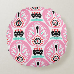 Coussins Ronds Scandinavie sans couture art folk motif avec migno