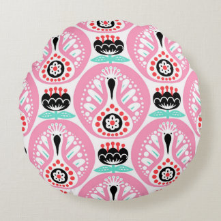 Coussins Ronds Scandinavie sans couture art folk motif avec migno
