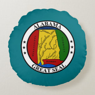 Coussins Ronds Sceau d'État de l'Alabama