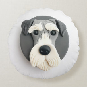 Coussins Ronds Schnauzer Chien 3D inspiré