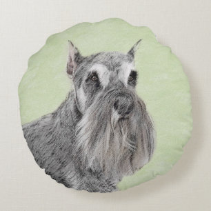 Coussins Ronds Schnauzer (Giant, Standard) Peinture - Chien Art