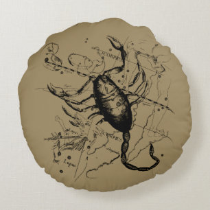 Coussins Ronds Scorpio Constellation Hevelius 1690 Engraving