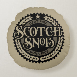 Coussins Ronds Scotch Snob - drôle de buveur de whiskey