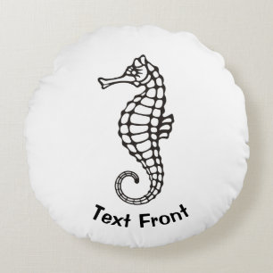 Coussins Ronds Seahorse Black