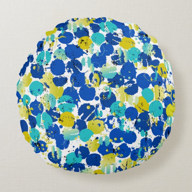 Coussins Ronds seamless abstract background pattern, with splashe (Devant)