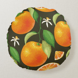 Coussins Ronds Seamless pattern with orange
