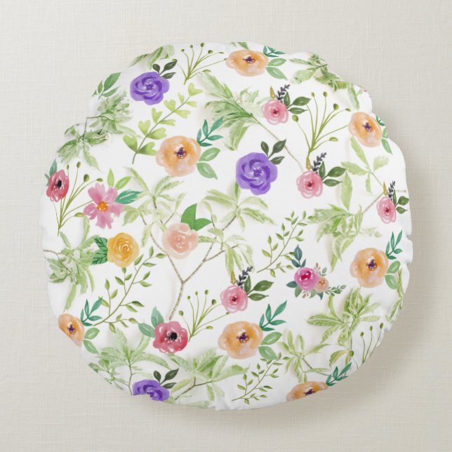 Coussins Ronds Shabby Chic Floral (Devant)